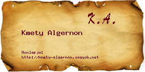 Kmety Algernon névjegykártya